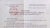 Thầy giáo bị kỷ luật vì vi phạm quy định của Đảng