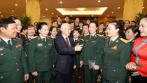 Tổng Bí thư Nguyễn Phú Trọng gặp mặt đại biểu phụ nữ Quân đội tiêu biểu