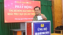 Công an tỉnh Vĩnh Long quyên góp 700 triệu đồng ủng hộ đồng bào miền Trung