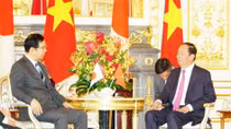 Chủ tịch nước Trần Đại Quang tiếp Chủ tịch Đảng cộng sản Nhật Bản Kazuo Shii