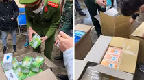 Ô tô tải vận chuyển hơn 50 thùng khẩu trang y tế không rõ nguồn gốc