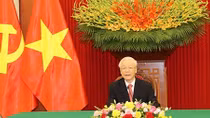 Tổng Bí thư Nguyễn Phú Trọng điện đàm với Tổng thống Hàn Quốc Moon Jae in