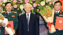 Tổng Bí thư, Chủ tịch nước Nguyễn Phú Trọng trao quyết định thăng quân hàm 2 Thượng tướng
