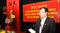 Phó Thủ tướng Phạm Bình Minh tiếp xúc cử tri tại Công an tỉnh Thái Nguyên