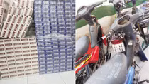 Gần 12.000 gói thuốc lá được chuyển lậu trong đêm bằng xe máy