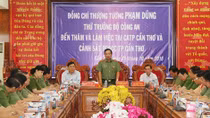 Thứ trưởng Phạm Dũng làm việc với Công an và Cảnh sát PCCC TP Cần Thơ 