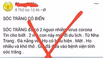 Thông tin bịa đặt về 2 người nhiễm virus Corona ở Sóc Trăng