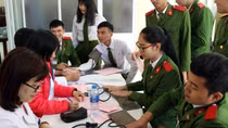 Tuổi trẻ Trường Trung cấp Cảnh sát vũ trang hiến máu tình nguyện