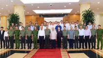 Tập thể Bộ Chính trị làm việc với Ban Thường vụ Đảng ủy Công an Trung ương