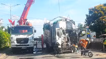 Tài xế bị cắt bỏ một phần chân phải sau tai nạn liên hoàn 6 xe ô tô tải