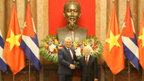 Tổng Bí thư, Chủ tịch nước Nguyễn Phú Trọng hội đàm với Chủ tịch Cuba