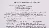 Thông báo truy tìm người liên quan