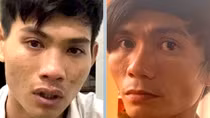 Hai tên cướp giật bị người phụ nữ truy đuổi chặn đầu xe