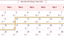 Công bố lịch nghỉ Tết âm lịch 2021 của công chức, lao động