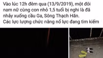 Điều tra thông tin vợ chồng trẻ nhảy sông Thạch Hãn tự vẫn