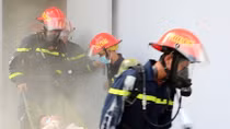 Diễn tập phương án chữa cháy, cứu nạn, cứu hộ tại Nhà máy thủy điện Lai Châu