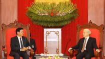 Tổng Bí thư Nguyễn Phú Trọng tiếp Thủ tướng Lào Thongloun Sisoulith