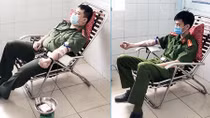 Chiến sĩ Công an kịp thời hiến máu cứu sản phụ