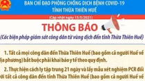 Người từ vùng dịch Đà Nẵng đến Huế phải cách ly 21 ngày theo quy định