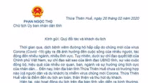 Chủ tịch tỉnh viết tâm thư gửi du khách giữa thời điểm dịch Covid-19