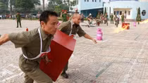Hội thi chữa cháy, cứu nạn tại quận Thanh Xuân