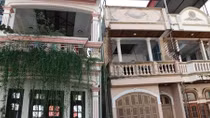Cận cảnh ngôi nhà 4 tầng chờ sập giữa Thủ đô