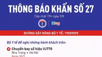 Thông báo khẩn tìm người trên chuyến bay VJ770 Nha Trang - Hà Nội