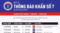 Tìm hành khách trên 7 chuyến bay có người nhiễm COVID-19