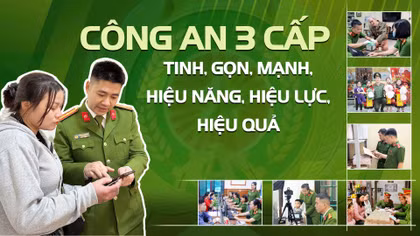 Công an 3 cấp tinh, gọn, mạnh, hiệu năng, hiệu lực, hiệu quả