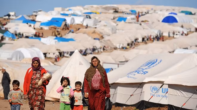 Một trại tị nạn ở Syria. Ảnh: EPA