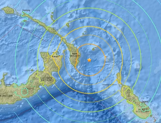 Vị trí xảy ra vụ động đất. (Ảnh: USGS) Vị trí xảy ra vụ động đất. (Ảnh: USGS)