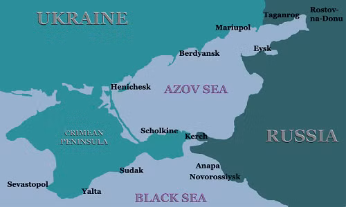 Vị trí biển Đen và Biển Azov. Đồ họa: Madhouse News.