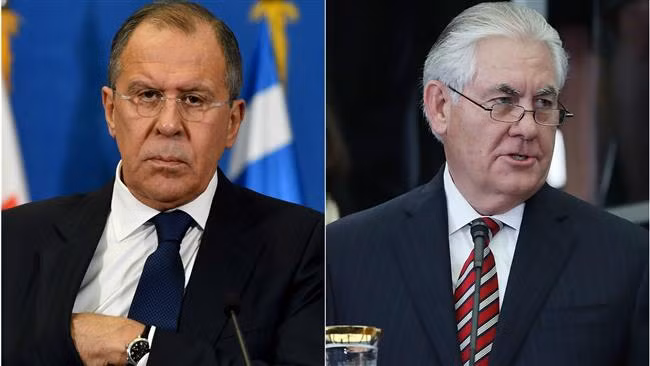 Ngoại trưởng Nga Sergei Lavrov và người đồng cấp Mỹ Rex Tilleson. Ảnh: ITN