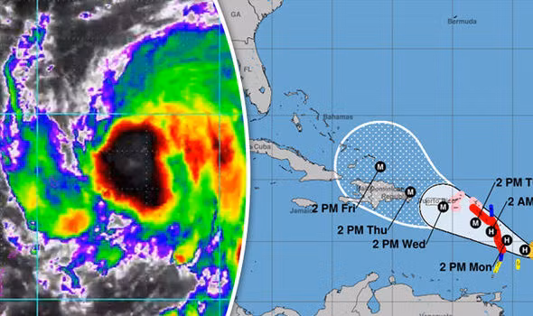 Hướng di chuyển của bão Maria có nhiều điểm tương đồng với siêu bão Irma. Ảnh: ITN