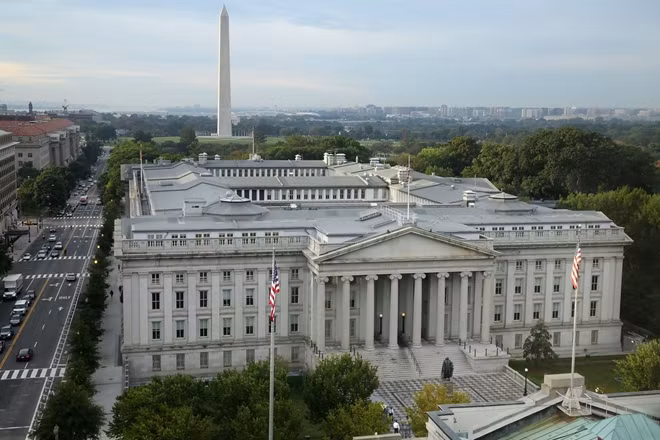 Toà nhà Bộ Tài chính Mỹ. Ảnh: Reuters