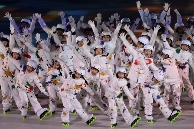 Một màn trình diễn đặc sắc tại Lễ bế mạc Thế vận hội mùa Đông PyeongChang 2018.