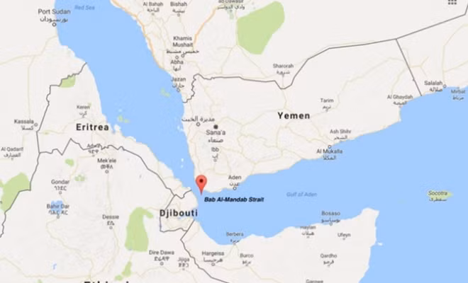 Vị trí chiến lược của vịnh Bab al- Mandeb. Ảnh: Google Map