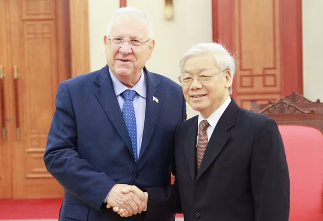 Tổng Bí thư Nguyễn Phú Trọng và Tổng thống Nhà nước Israel Reuven R.Rivlin.