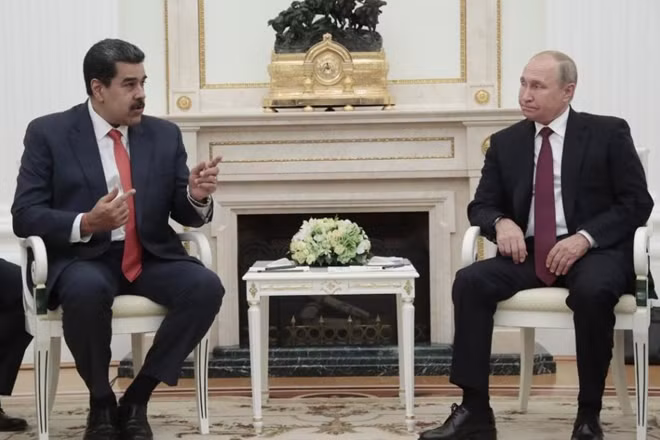 Tổng thống Venezuela Nicolas Maduro và người đồng cấp Nga Vladimir Putin. Ảnh : Sputnik