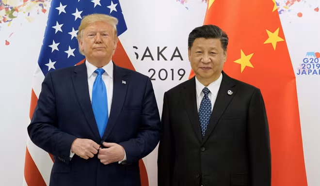 Lãnh đạo Mỹ-Trung gặp nhau bên lề Thượng đỉnh G20 ở Nhật Bản. Ảnh: Reuters