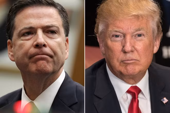 Tổng thống Mỹ Donald Trump và cựu Giám đốc FBI James Comey. Ảnh: ITN