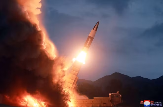 Tên lửa được Triều Tiên phóng thử hôm 16-7. Ảnh: KCNA