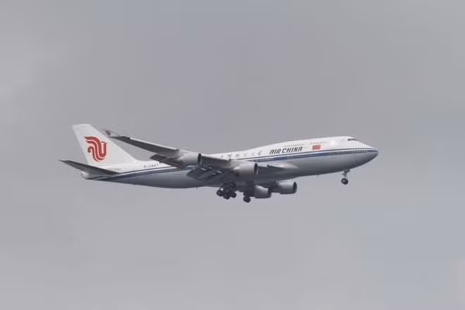 Chiếc Boeing 747 chở nhà lãnh đạo Kim Jong-un. Ảnh: Straitstimes