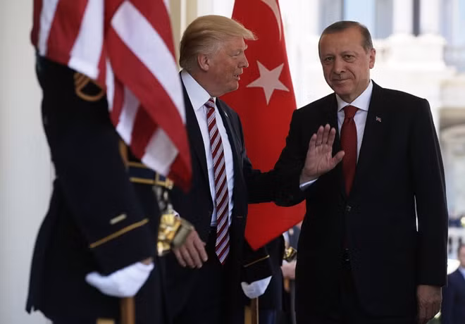 Lãnh đạo Mỹ-Thổ gặp mặt ở Washington. Ảnh: Reuters