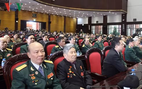 Đại biểu đại diện cho hàng vạn quân tình nguyện, chuyên gia quân sự Việt Nam tại Lào tham dự cuộc gặp mặt. Ảnh: VOV