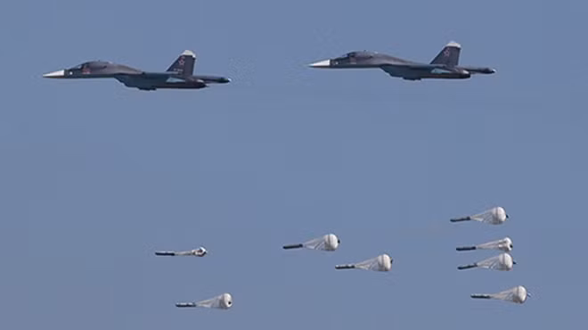 Chiến đấu cơ Nga thả bom vào các mục tiêu khủng bố ở Syria. Ảnh: Sputnik