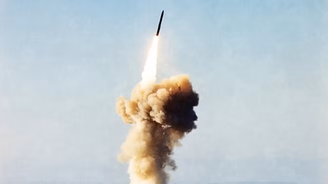 Tên lửa Minuteman III trong một vụ phóng thử. Ảnh: ITN