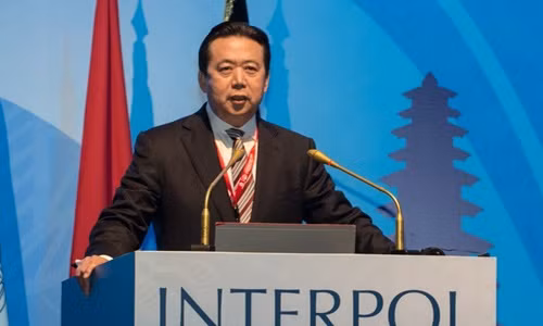 Chủ tịch Interpol Mạnh Hoành Vĩ. Ảnh: Xinhua
