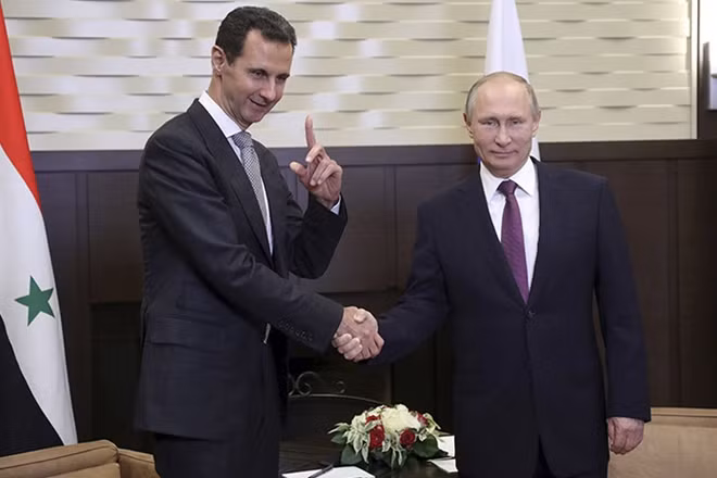 Tổng thống Syria Assad và Tổng thống Nga Putin. Ảnh: ITN