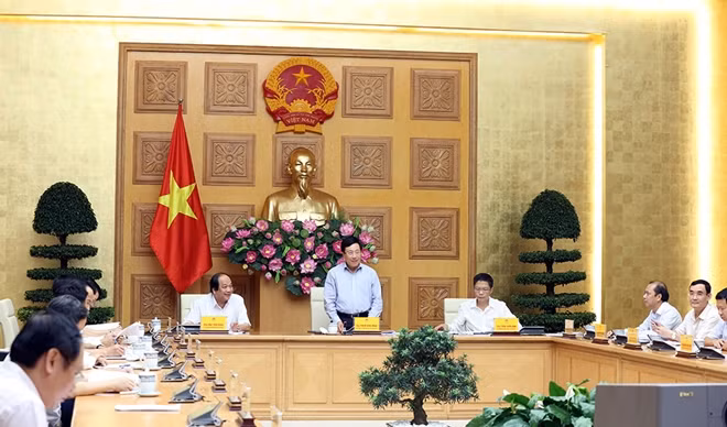 Phó Thủ tướng Phạm Bình Minh phát biểu tại phiên họp. Ảnh: VGP